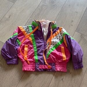 Bonjour International Colorblock Kids Jacket - Purple, Pink, Yellow, White